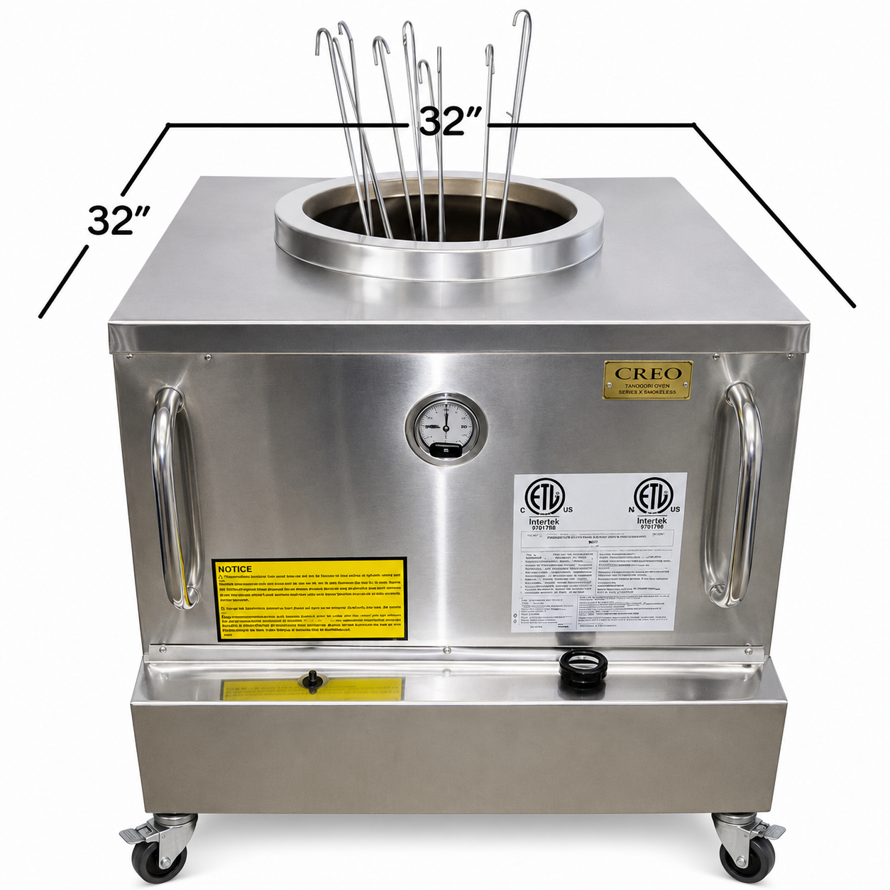 LARGE 32" x 32" - CE Approved Restaurant Gas Tandoori Oven